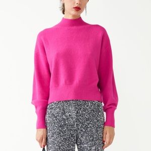 &Other Stories Hot Pink Mock Turtleneck Sweater